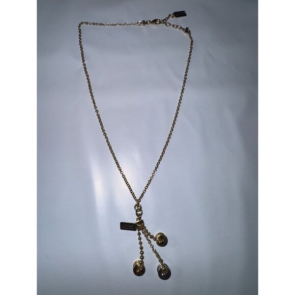 Coach Cylinder Charm Necklace With Gold & Silver Accents - Picture 2 of 7